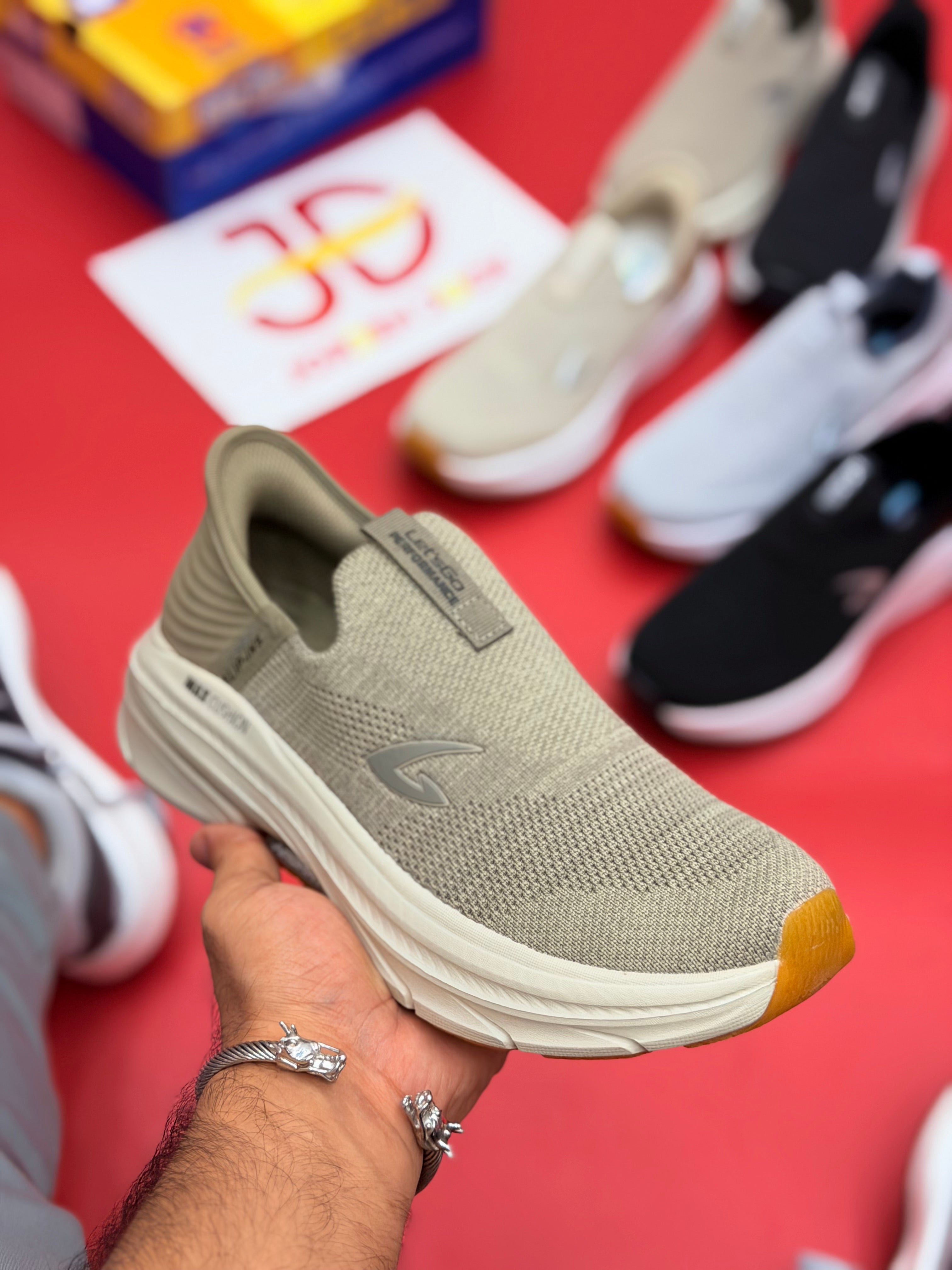 LET'S GO MAX CUSHIONING SLIP-INS - KHAKI