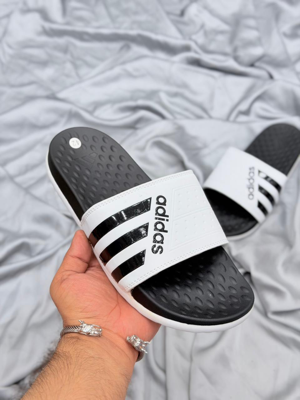 Adi Slide Side Logo White